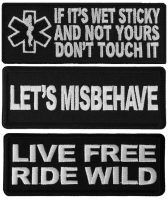 Naughty Freedom Starter Pack Iron on or Sew on Embroidered Patches Set of 3