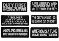 Salute: Patriotic Moral Sayings Iron on or Sew on Embroidered Patches Set of 6