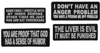 Sarcastic Humor Sayings Patches Iron on or Sew on Emblems Set of 4