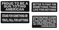 Territorial Patriotic Sayings Patches Iron on or Sew On Set of 4
