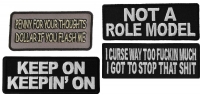 Toxic and Proud Sayings Iron-on or Sew-on Embroidered Patches Set of 4