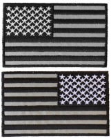 Reflective American Flag Patches 4 Inch Left And Right 2 Piece Set | Embroidered Patches Reflective American Flag Patches 4 Inch Left And Right 2 Piece Set | Embroidered Patches