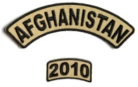 Afghanistan 2010 Rocker Patch 2 Pieces | US Afghan War Military Veteran Patches