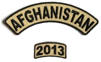 Afghanistan 2013 Rocker Patch 2 Pieces | US Afghan War Military Veteran Patches