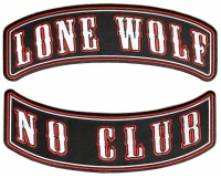 Lone Wolf No Club 2 Piece Back Patch Set Lone Wolf No Club 2 Piece Back Patch Set