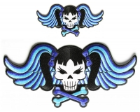 Blue Skull Patch Small And Large Girly Patch