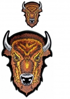 Buffalo Patch 2 Piece Set Brown Buffalo Heads
