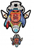 Embroidered Native American Indian 2 Piece Patch Set