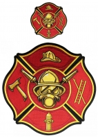 Fire Fighter Patch Set 2 Piece Small And Large Patches