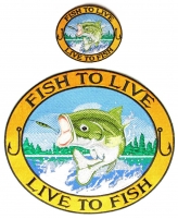 Fishermen's 2 Piece Patch Set Fish To Live, Live To Fish Fishermen's 2 Piece Patch Set Fish To Live, Live To Fish