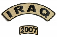 Iraq 2007 Rocker Patch Set 2 Pieces | US Iraq War Military Veteran Patches