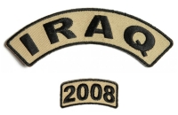 Iraq 2008 Rocker Patch Set 2 Pieces | US Iraq War Military Veteran Patches