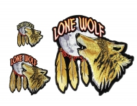 Lone Wolf With Moon 3 Piece Patch Set