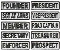 Reflective Motorcycle Club Rank Patches For Bikers Set Of 10