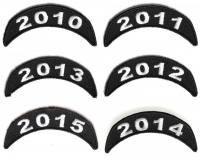 2010-2015 Year Patches Embroidered Black And White Small Stackable Top Rockers