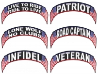 US Flag Tipped Biker Vest Back Patch Rockers