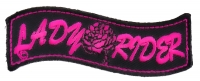 Lady Rider Banner With Rose Patch | Embroidered Biker Patches