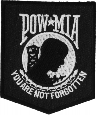 POW-MIA NEVER FORGOTT5N PATCH for Bikers  5 inch IRON ON SEW ON 