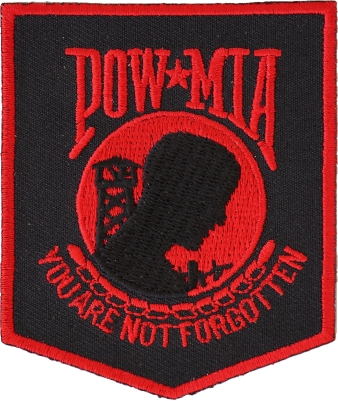 Support Our Troops Medium Military Veteran POW-MIA Patriotic Biker Patch 