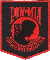 POW MIA Patch Black Red | US Military Veteran Patches