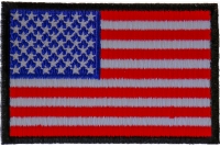 US Flag Black Border Patch 3 Inch | Embroidered Patches