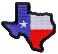 Texas Map Texas Flag Black Border Patch | Embroidered Patches