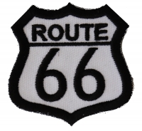 Route 66 White Patch Small | Embroidered Biker Patches