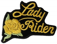 Yellow Lady Rider Rose Patch | Embroidered Biker Patches