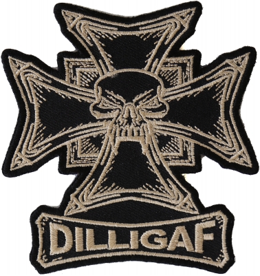 DILLIGAF Embroidered Iron or Sew-on Patch Humor Funny Saying Biker Emblem
