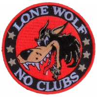 Lone Wolf No Clubs Patch | Embroidered Patches