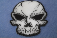 Reflective Small Cracked Skull Patch | Embroidered Patches
