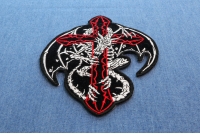 Dragon Skeleton Cross Patch Small | Embroidered Patches