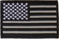 Black White And Reflective US Flag Patch | Embroidered Patches