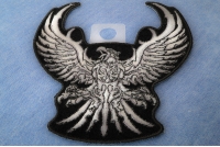 Silver Tribal Eagle Small Patch | Embroidered Patches