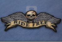 Ride Free Winged Skull Patch Small | Embroidered Biker Patches