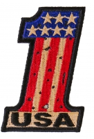 Number 1 USA Vintage Flag And Stars Patch | US Military Veteran Patches