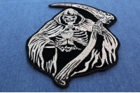 Reaper Skull Sand Clock Small Patch | Embroidered Biker Patches