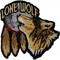 Lone Wolf Howling At The Moon Small Patch | Embroidered Biker Patches