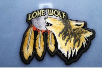 Lone Wolf Howling At The Moon Small Patch | Embroidered Biker Patches