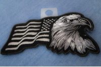Silver Eagle US Flag Facing Right Patch | Embroidered Patches