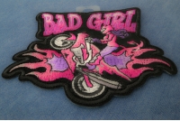 Bad Girl Wheeley Biker Small Patch | Embroidered Biker Patches