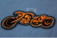 Triker Small Patch In Orange And Black | Embroidered Biker Patches