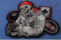 Biker Dude Ace Of Spades, 8 Ball, Dice And Fun Small Patch | Skull Patches