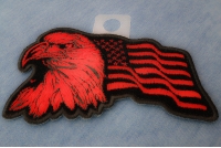 Eagle US Flag Facing Left Patch In Red | Embroidered Patches