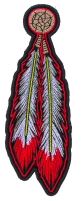 Red White Feathers Patch | Embroidered Patches