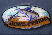 Marlin Gone Fishing Small Patch | Embroidered Patches