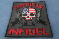 American Infidel Patch With Skull | US Military Veteran Patches