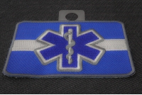 Thin White Line Blue Star Of Life Patch For EMS | Embroidered EMT Patches