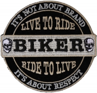 It's Not About Brand, IT's About Respect Biker Patch Small | Embroidered Biker Patches
