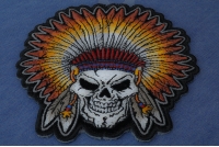 Skull Indian Head Dress Small Patch | Embroidered Patches